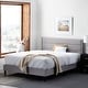 preview thumbnail 14 of 30, Brookside Amelia Upholstered Bed with Horizontal Channels Stone - California King