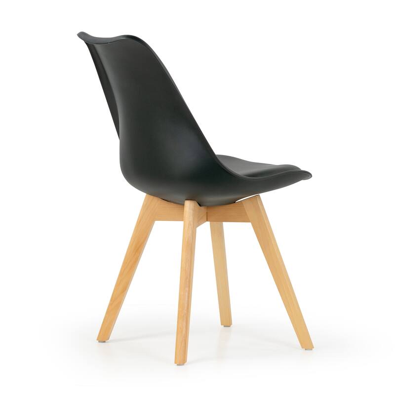 Set of 4 Balint Black Cushioned Plastic Dining Chairs