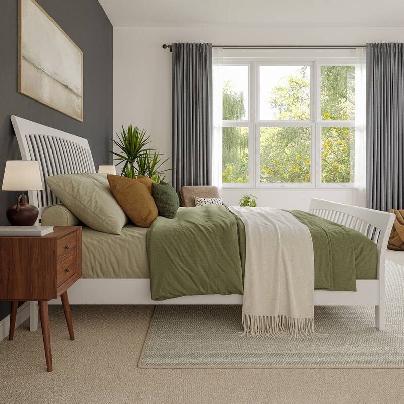 AFI Orleans Solid Wood Low Profile Platform Bed with Matching Footboard