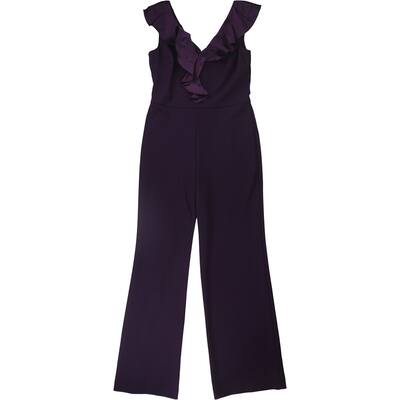 Ralph Lauren Womens Solid Jumpsuit,, Purple, 6