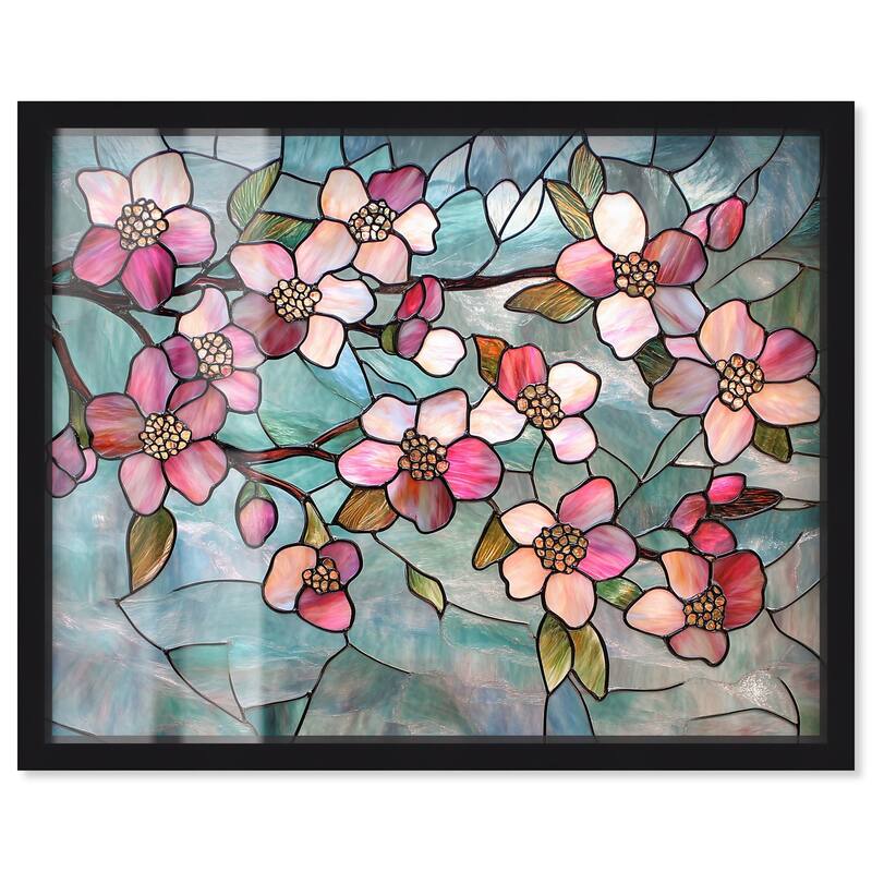 Shimmering Spring Blossoms I Shadowbox by Art Remedy - Black - 24" x 20"