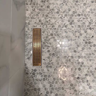 Santorini Honeycomb 1x1 Glossy Marble Mosaic Tile - Floor, Wall, Backsplash