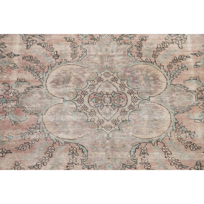 Muted Distressed Tabriz Persian Area Rug Wool Hand-knotted Carpet - 6'6" x 9'1"