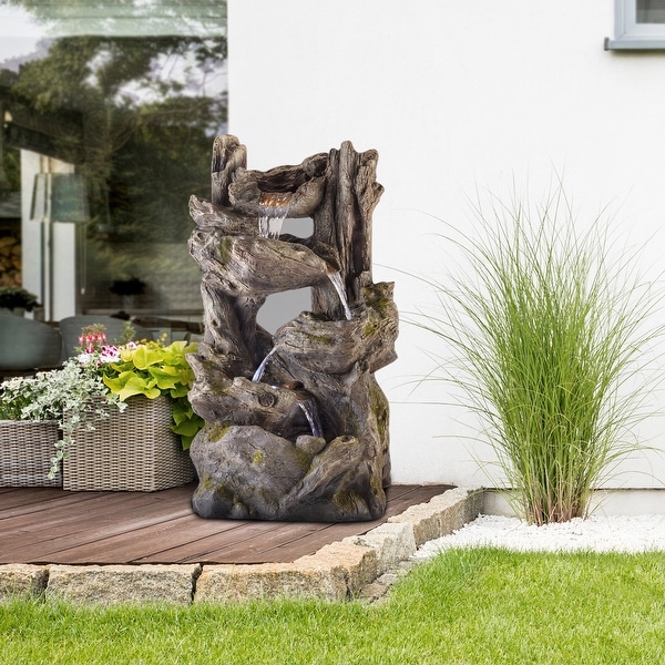 Alpine Corporation Outdoor Floor Cascading Natural Woodland Tree