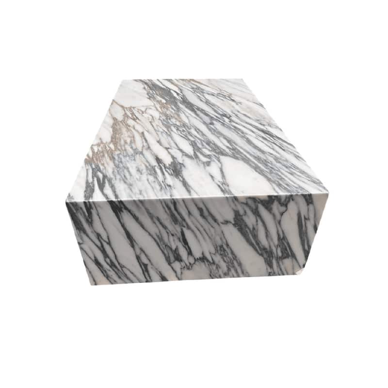 BETACH Genuine Marble Block Coffee Table - Arabescato Marble