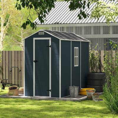 4*8ft Resin Storage Shed, Outdoor Storage Sheds