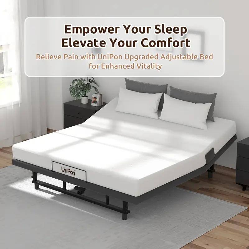 Adjustable Queen Bed Frame with Remote and USB Charging Station, Electric Bed Base,Head and Foot Incline