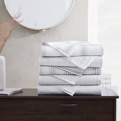 Kenneth Cole Printed Percale Cotton Sheet Set