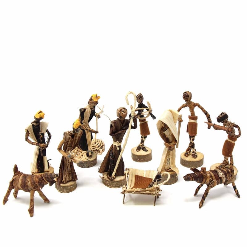Banana Fiber Handmade Arched Nativity Set (Kenya)