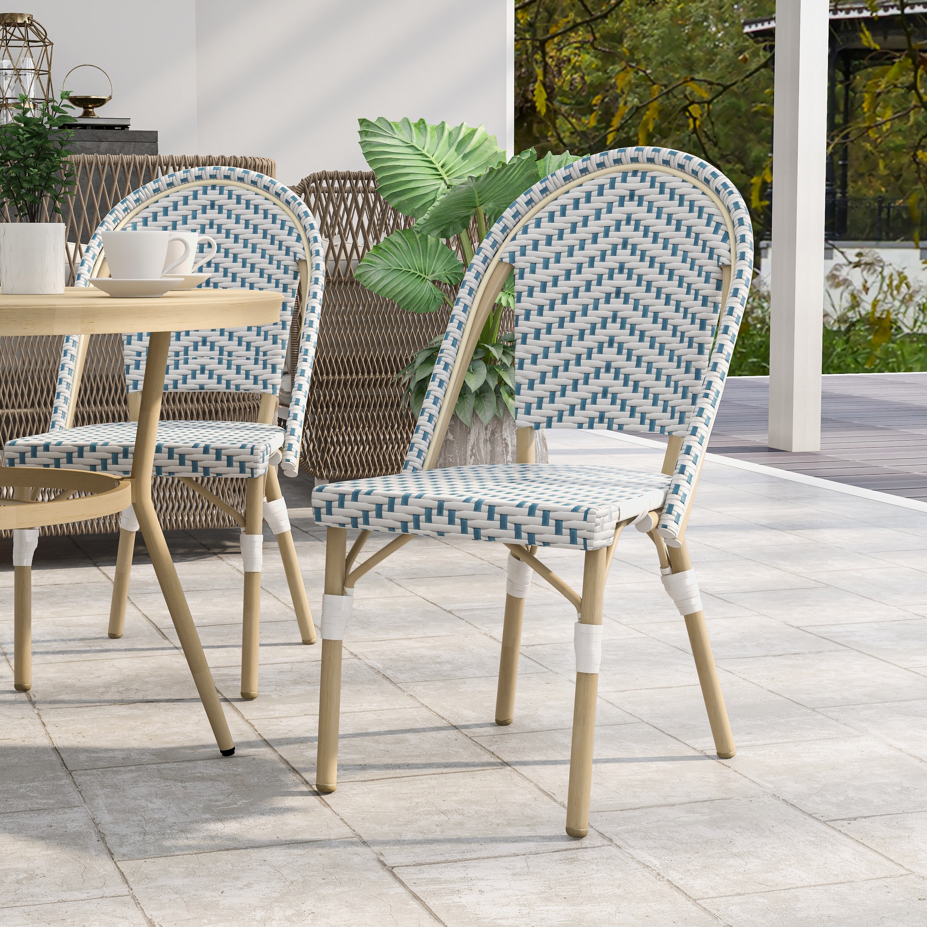 Furniture of america sel sales contemporary wicker patio chairs
