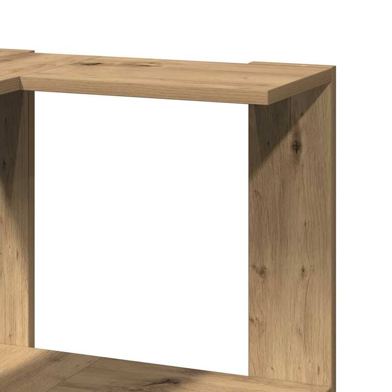 vidaXL Corner Bookcase 3-Tier Oak 19.7x19.7x40.2" Engineered Wood