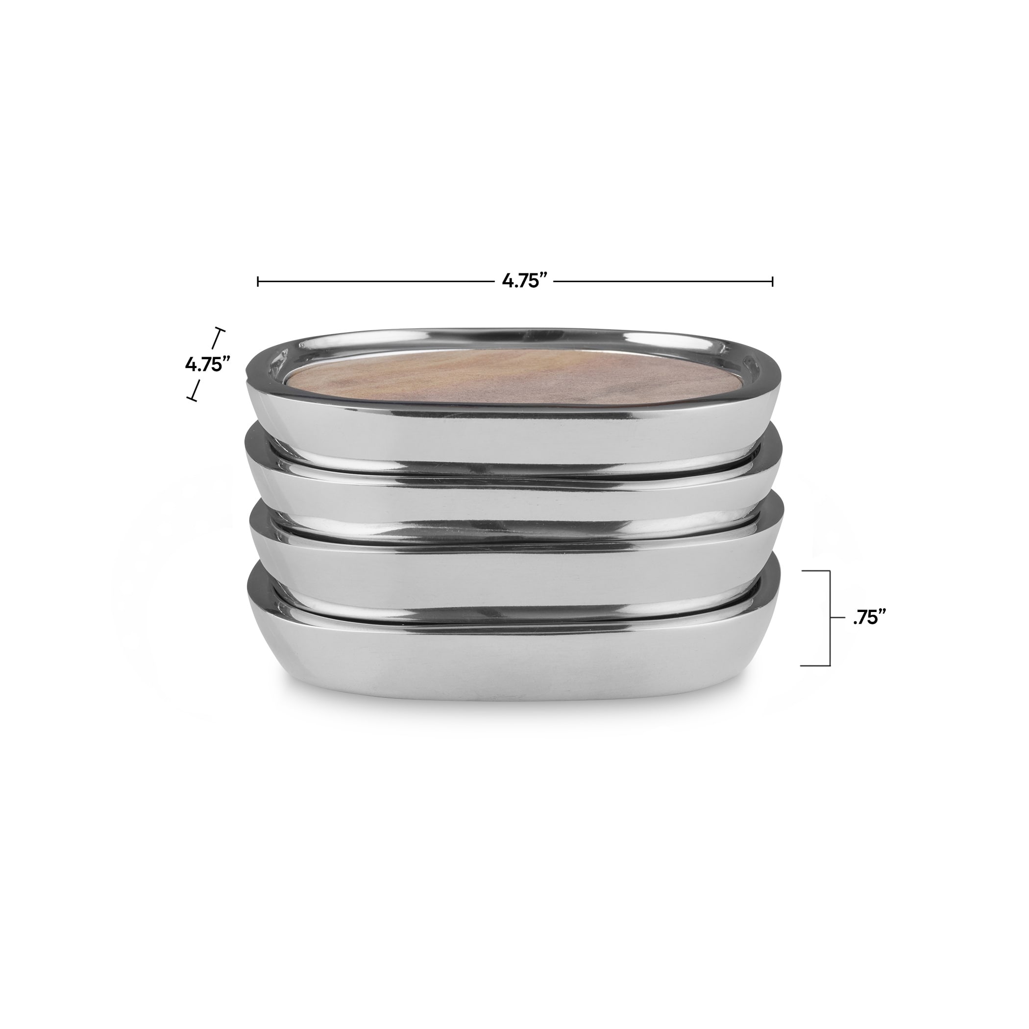 Nambe Sandstone Coasters, Set of 4 - 4.75" L x 4.75" W x 0.75" H