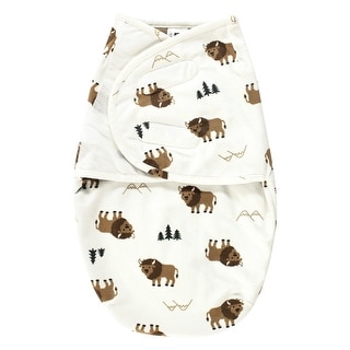 Hudson Baby Infant Boy Plush Faux Fur Swaddle Wrap, Wild Buffalo, 0-3 Months - Wild Buffalo - 0-3 Months