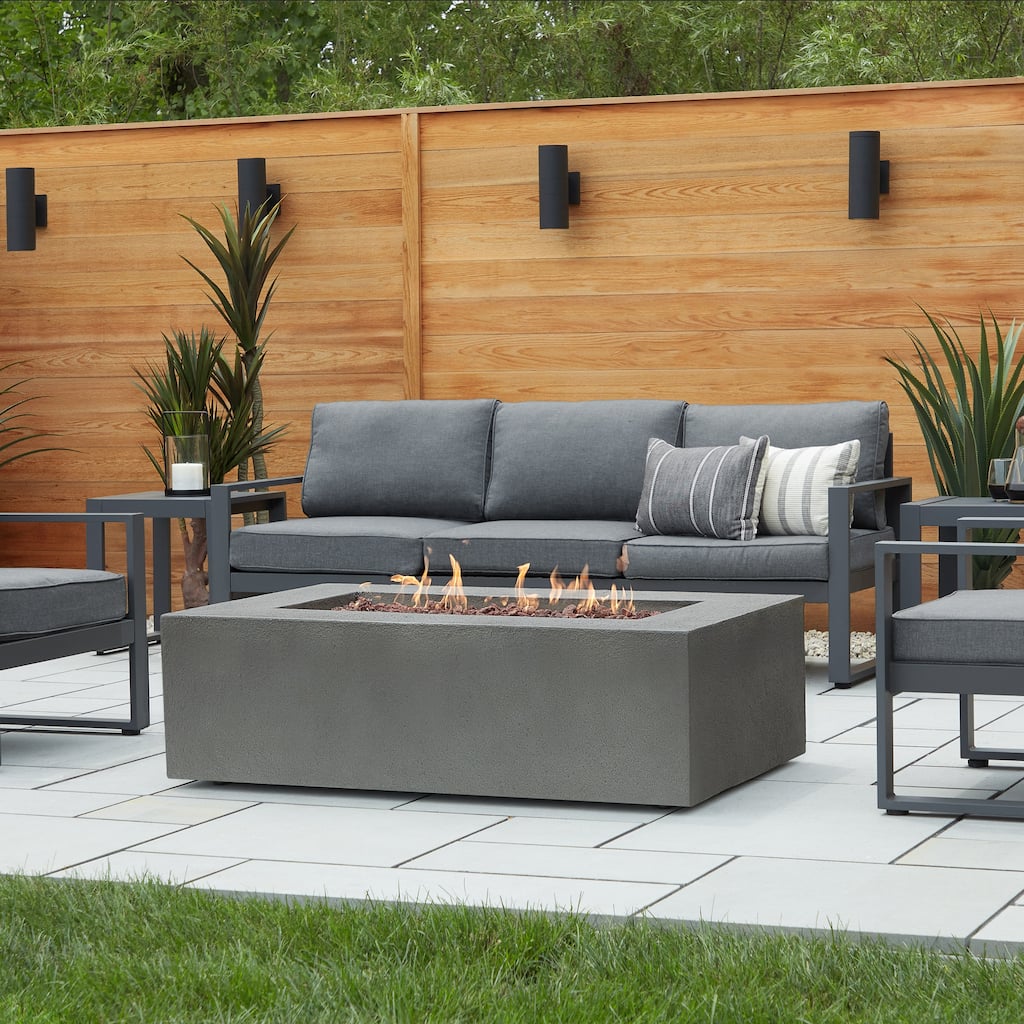 Baltic 50.5" Rectangle Natural Gas Fire Table Glacier Gray by Real Flame