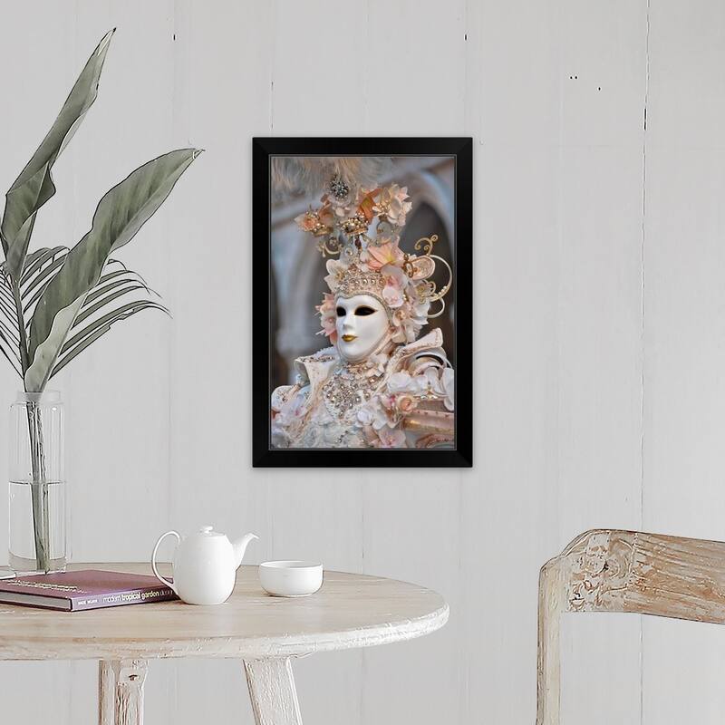 "Venetian Carnival Masks" Black Framed Print - 16 x 24