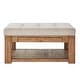 preview thumbnail 23 of 26, Lennon Pine Storage Ottoman Coffee Table by iNSPIRE Q Artisan