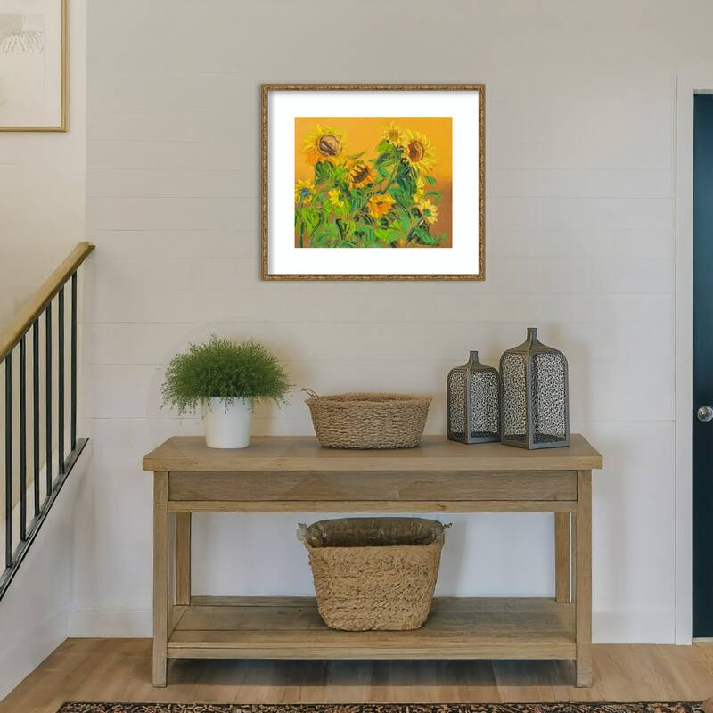 Sunflowers by Jukyong Park Wood Framed Wall Art Print