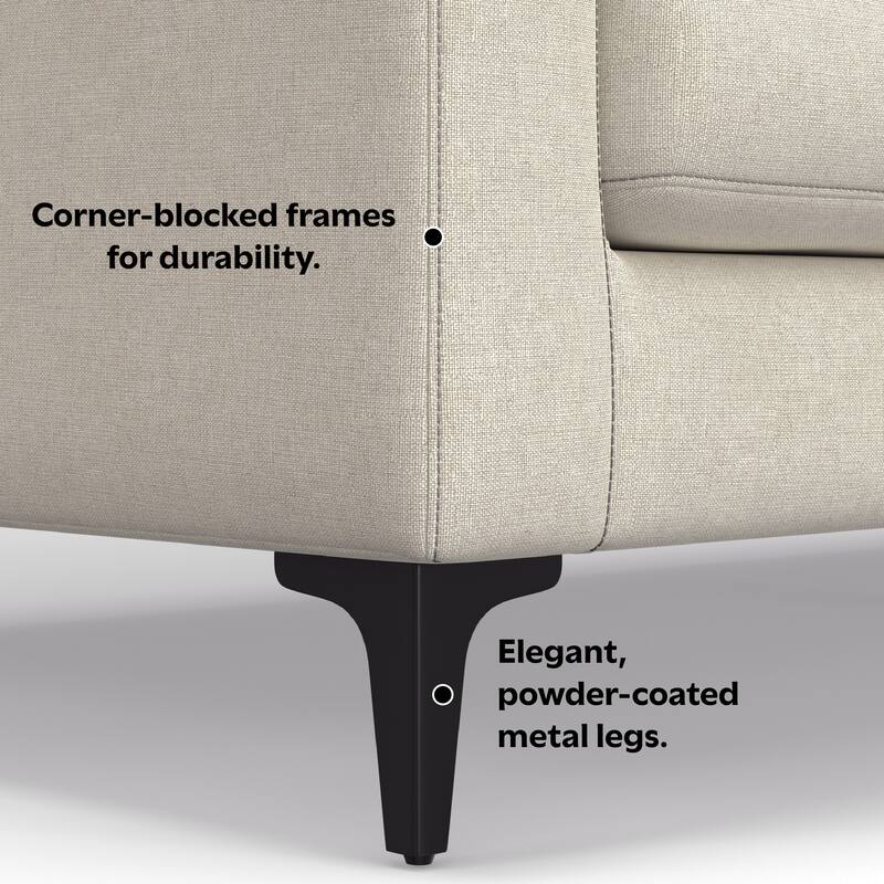 WYNDENHALL Lana 76-inch Sofa and Ottoman Set in Tightly Woven Performance Fabric