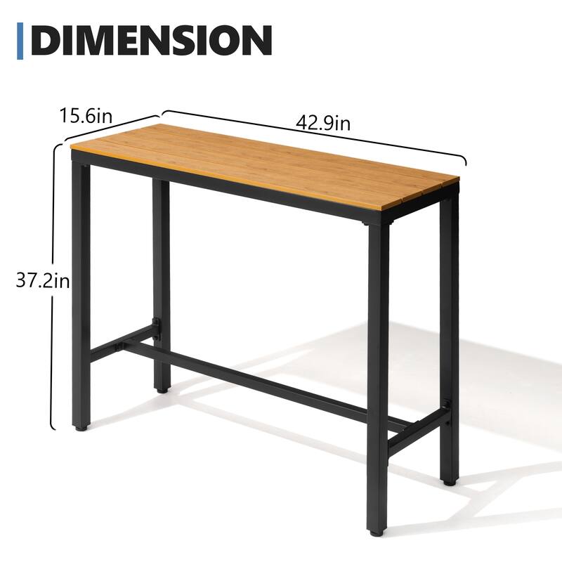 VredHom Outdoor Bar Table Rectangular Pub Table