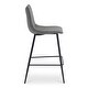 preview thumbnail 4 of 7, NADAAL STUDIOS Florian Counter Stool, Performance Upholstery and Steel Legs, Dark Grey - Set of 2