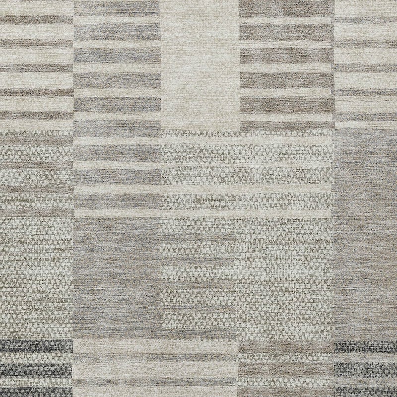 HomeRoots Striped Modern Rectangle Outdoor Rug