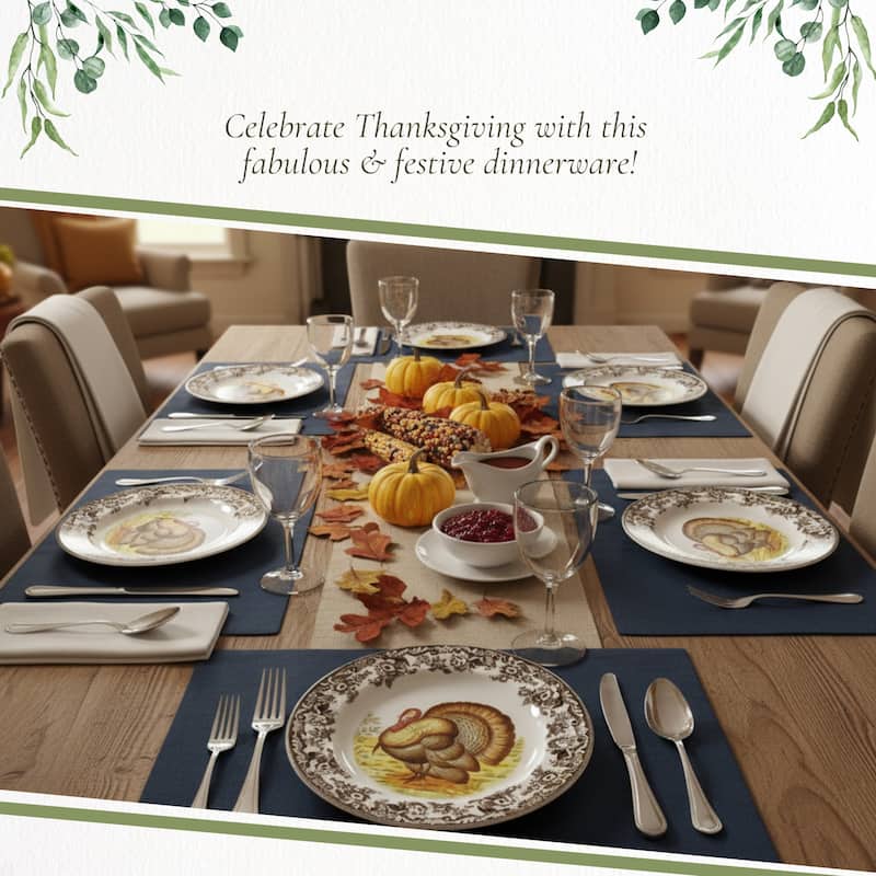 Spode Set of 4 Woodland Dinner Plates - 10.5 Inch