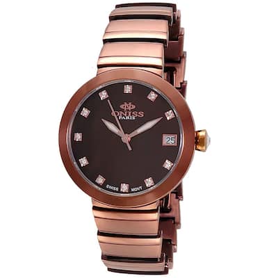Oniss Women's Prima Blue Dial Watch - ON5559-50IPBN - 6 (36)