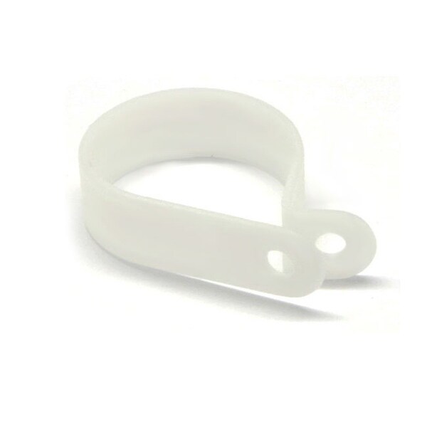 Offex Nylon Cable Clamp, R-Type Loop Hanger, 100 Pieces, 1 inch - White