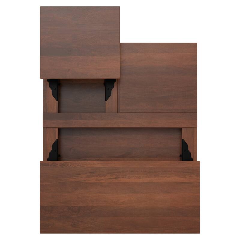 WYNDENHALL Moreno 32 inch Wide Square Industrial Lift Top Coffee Table - 32.1 x 32.1 x 18.1