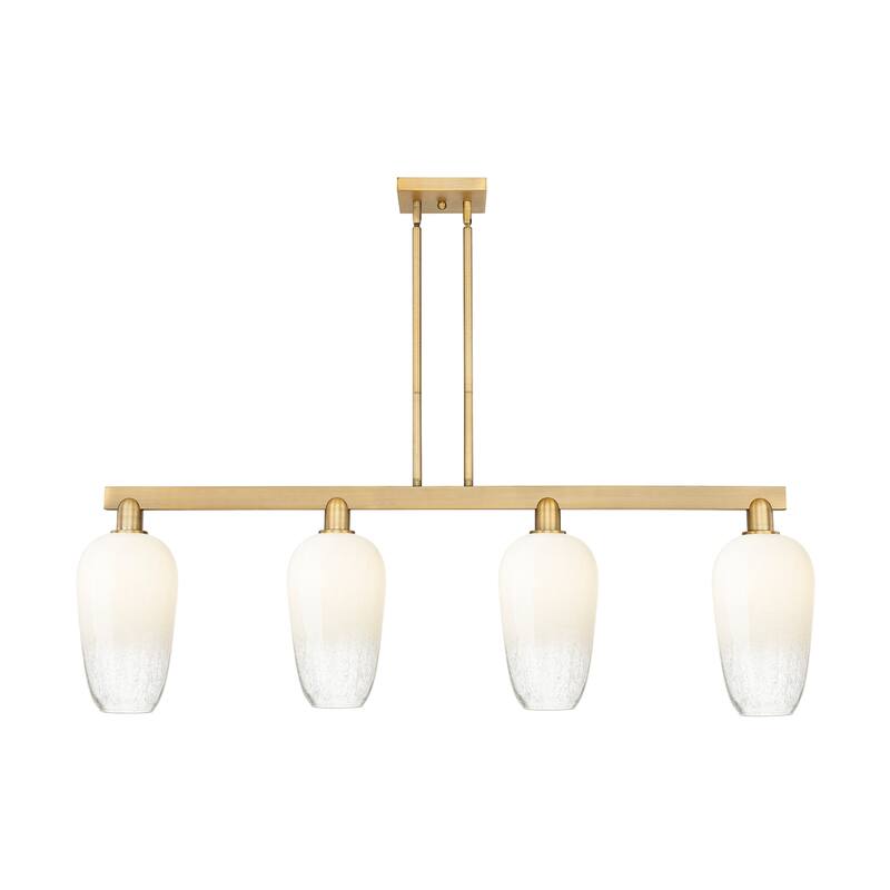 Innovations Lighting 716-4I-16-48 Brookhaven Flute Linear Brookhaven - Brushed Brass / Opal