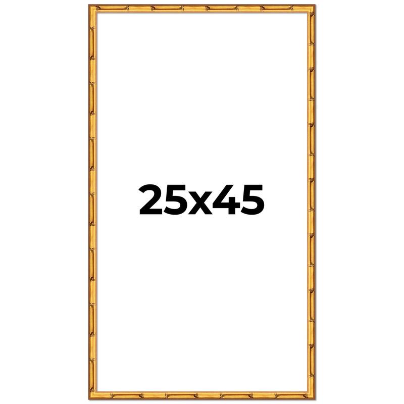 25x45 Frame Gold Bamboo Picture Frame Modern Photo Frame Includes UV Acrylic Shatter Guard Front Acid Free Foam Backing Board
