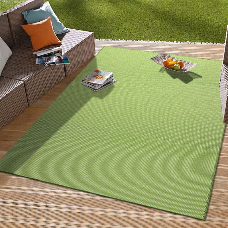 Solid Indoor/Outdoor Flatweave Waterproof Backyard Patio Area Rug