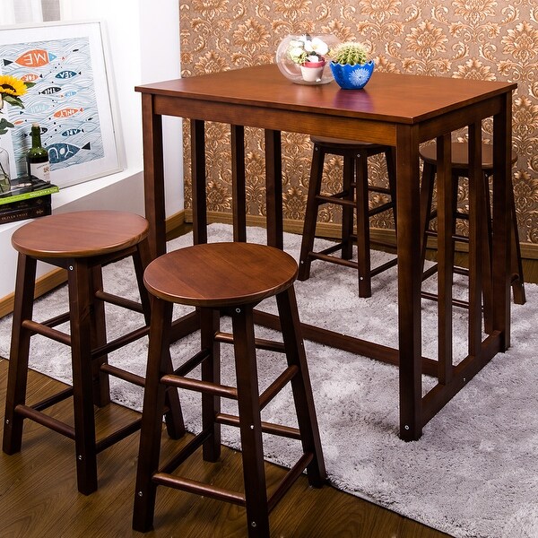 Dining Sets 5 Piece Dining Table Set High Pub Table Set With 4 Bar Stools Brown Alp Prodavnica Rs