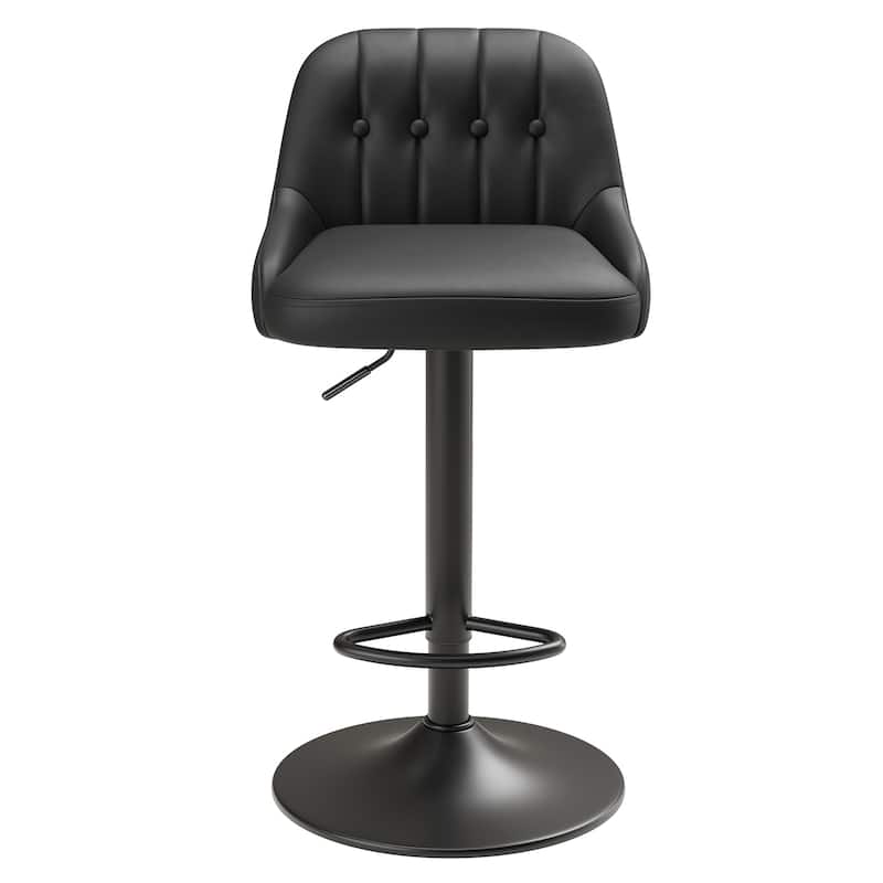 RENEWLINE Adjustable Height Bar Stools with Back, 360° Swivel PU Leather Counter Stools( Set of 1/2/3/4/6)for Kitchen Island
