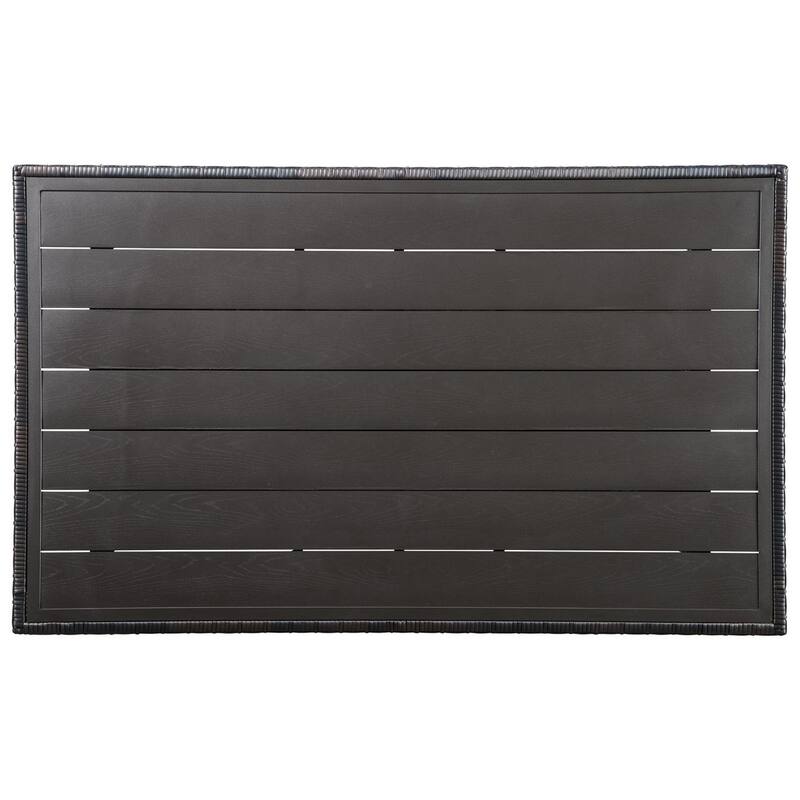 Signature Design by Ashley Easy Isle Dark Outdoor Brown Rectangular Table - 58.75" W x 33.5" D x 27.75" H