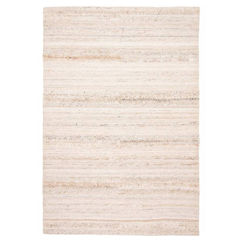 ECARPETGALLERY Braid weave Sienna Beige Wool Rug - 5'2 x 7'8 - Beige - 5'2 x 7'8