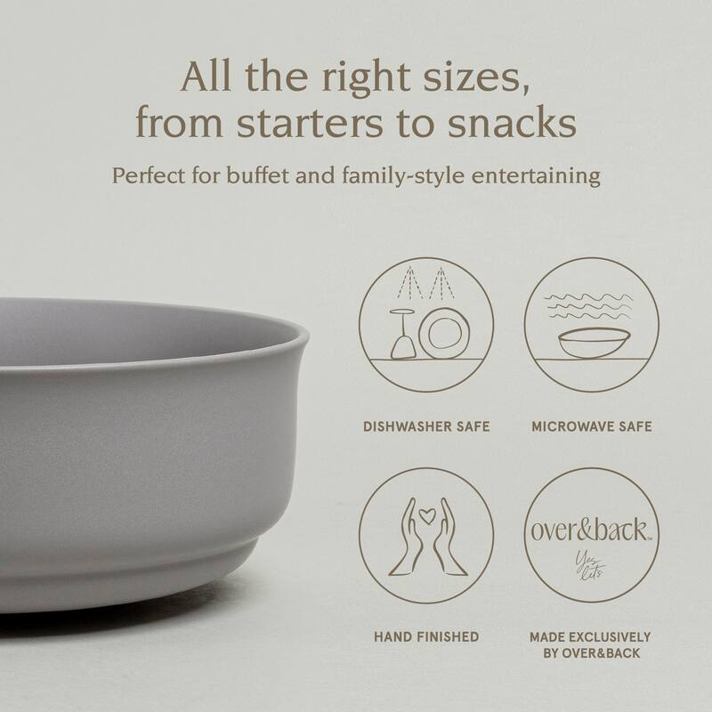 over&back Rimmed Semi-Matte Stoneware Serving Bowl