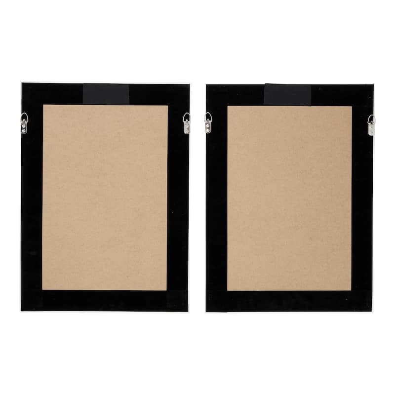 Plastic Geometric 3D Home Shadow Box with Silver Frame - Set of 2 Multi Colored - Roche River Decor