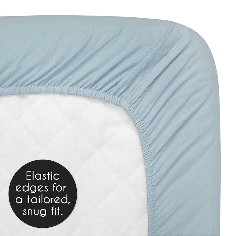 Blue Clouds Collection Boy Fitted Crib Sheet - Slate and White Cloud Sky for Vintage Airplane Aviator Aviation Collection