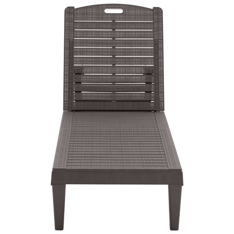 2-Piece Outdoor Chaise Lounges Resin Pool Lounge Chairs Outdoor Chaise Lounge Chair Set with Adjustable Backrest (Set of 2)