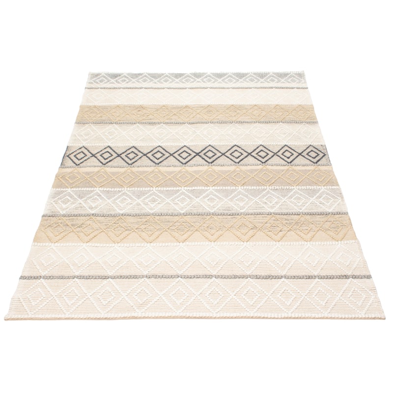 ECARPETGALLERY Braid weave Sienna Cream Wool Rug - 6'1 x 9'0
