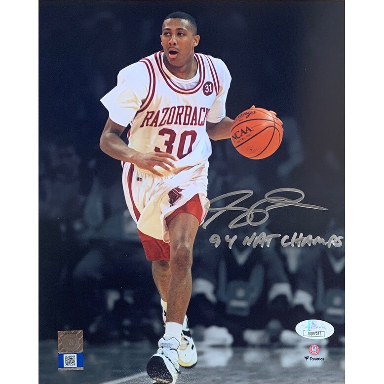 Corliss Williamson Signed Arkansas 1994 National Champions 8x10 Photo - JSA Certified
