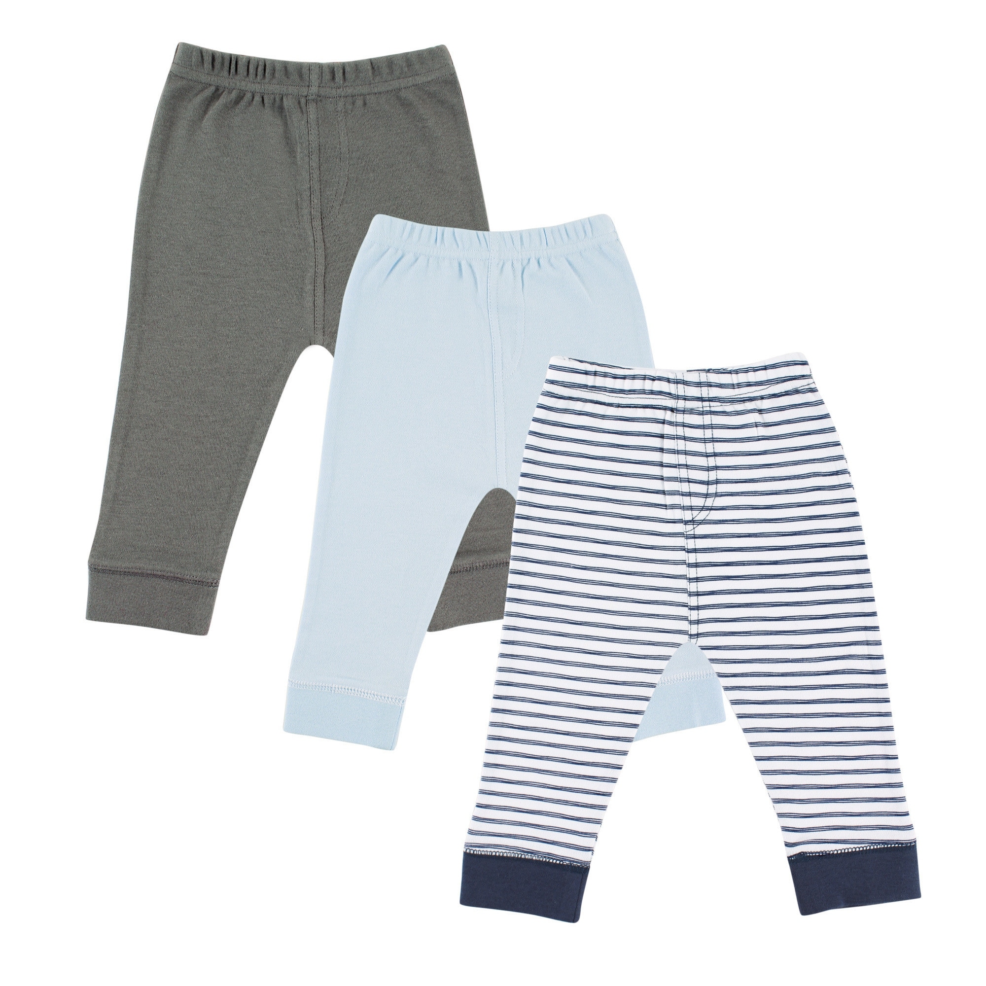 Luvable Friends Toddler Boy Cotton Pants 3pk, Navy Stripe