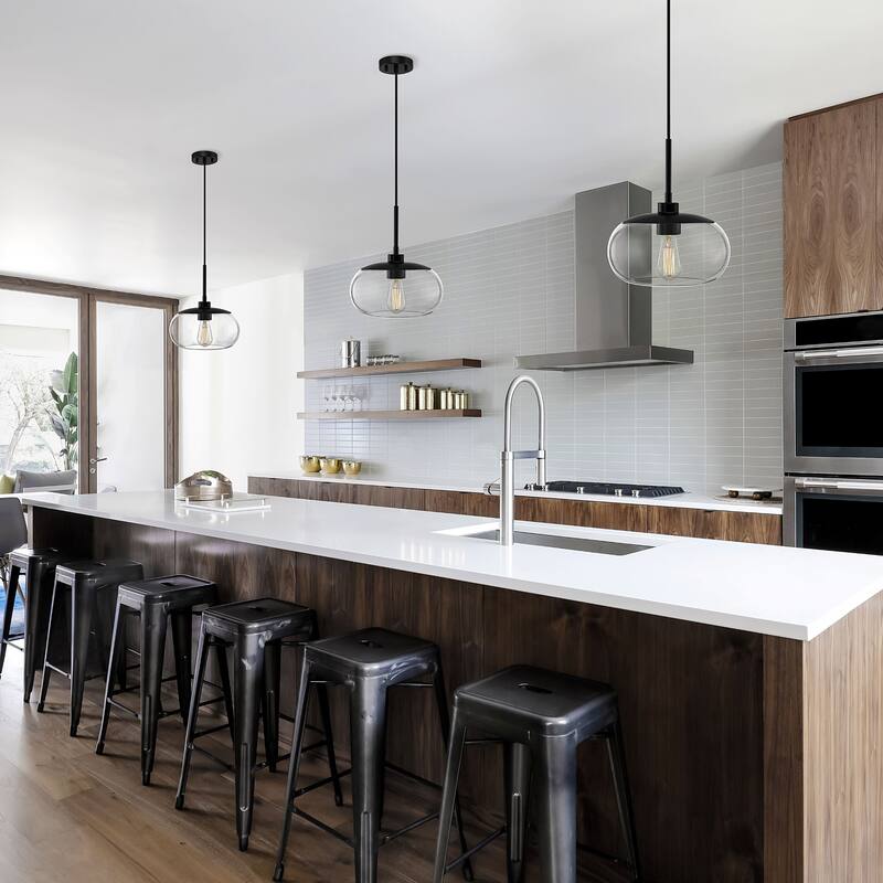 KAWOTI 1-Light Adjustable Glass Pendant