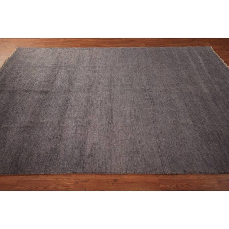 Gray Modern Gabbeh Oriental Area Rug Hand-Knotted Wool Carpet - 6'10" x 9'6"