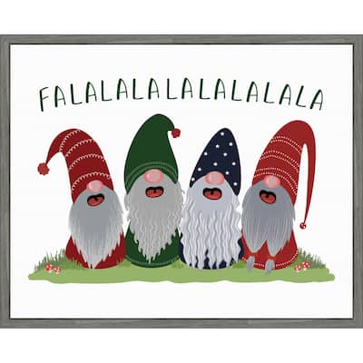 Fa la la la la gnomes by Rosana Laiz Blursbyai (28 x 23 in.), Framed Canvas Wall Art Print - Sylvie Greywash