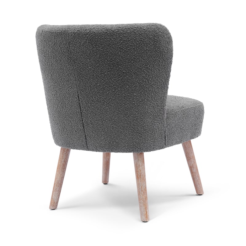 Boucle Polyester Upholstered Armless Accent Chair - Stain Resistant