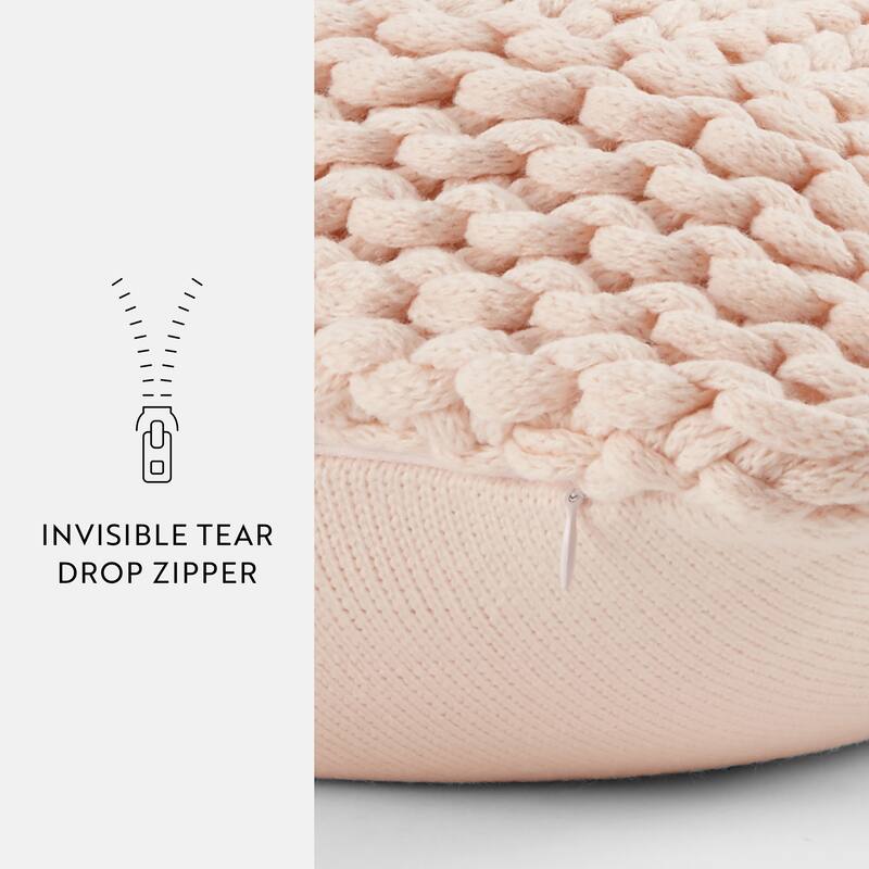 Cozy Chunky Knit Acrylic Decor Throw Pillow