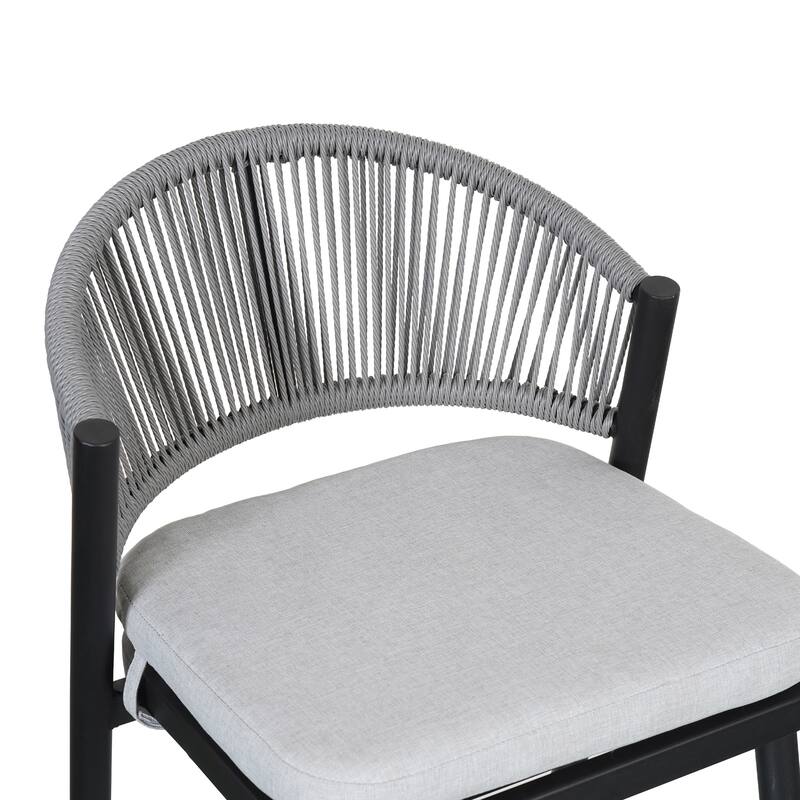 Christopher Knight Home - Beverly Outdoor Counter Stools with Scallop Backrest (Set of 4) - Iron