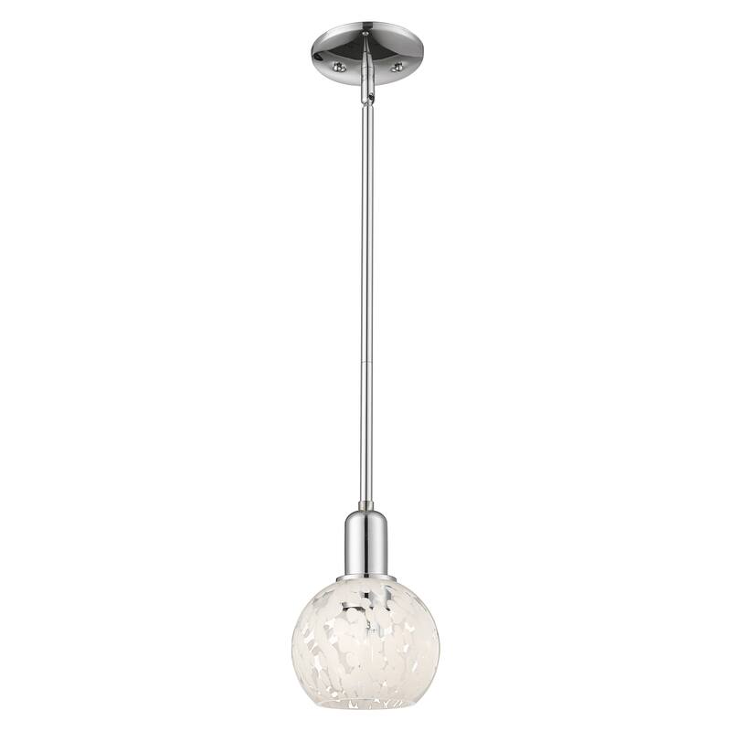 Innovations Lighting Endless Possibilities Arcadia - White Mouchette - 1 Light 6" Stem Hung Mini Pendant - Polished Chrome